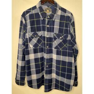 Freedom Foundry Dry Goods Co. Blue Grizzly Flannel Fleece Shirt XL